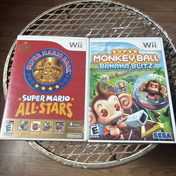 Super Mario All-Stars And Super Monkey Ball Banana Blitz-NINTENDO WII Tested - Picture 1 of 13
